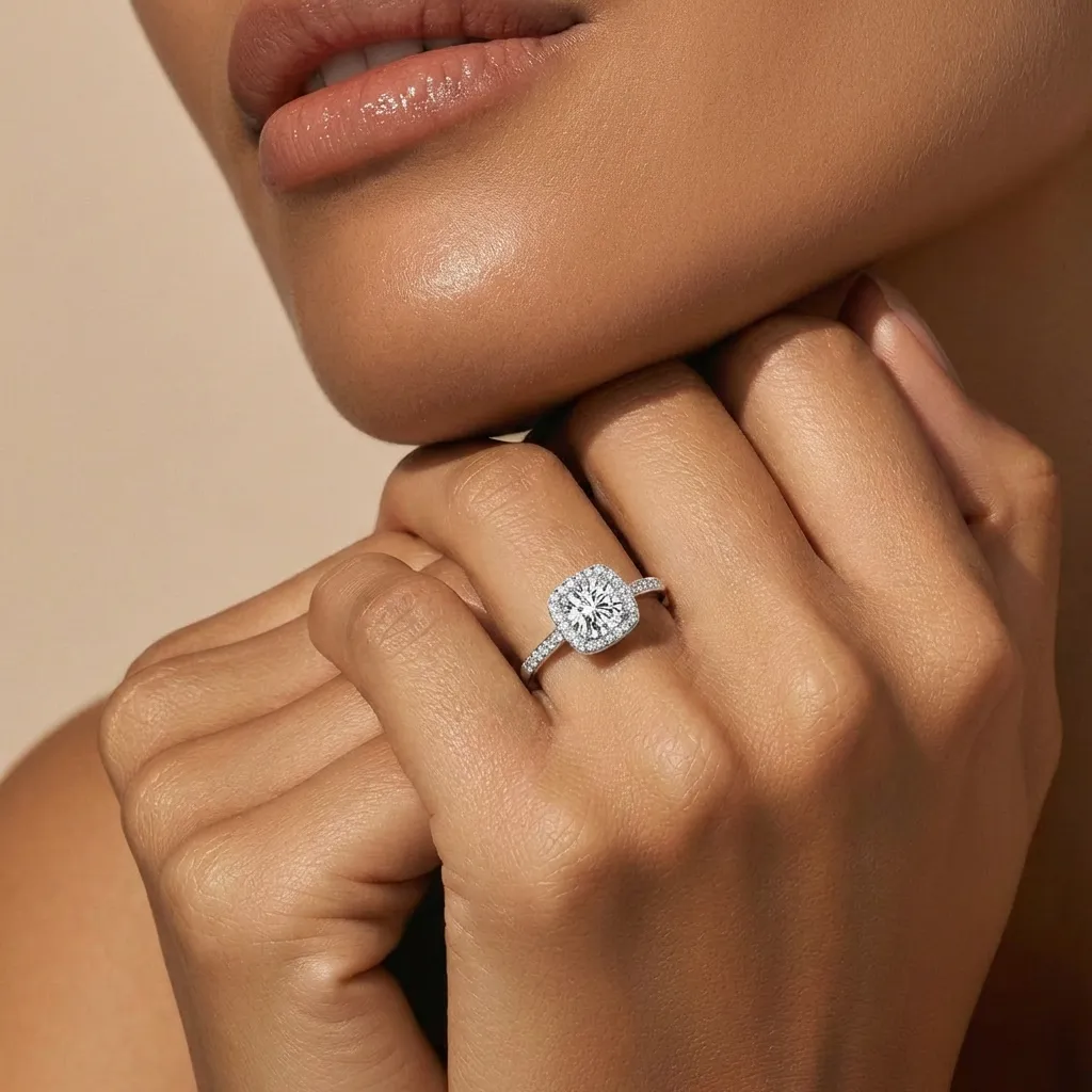 Female Engagement Ring 1.5 CT Moissanite