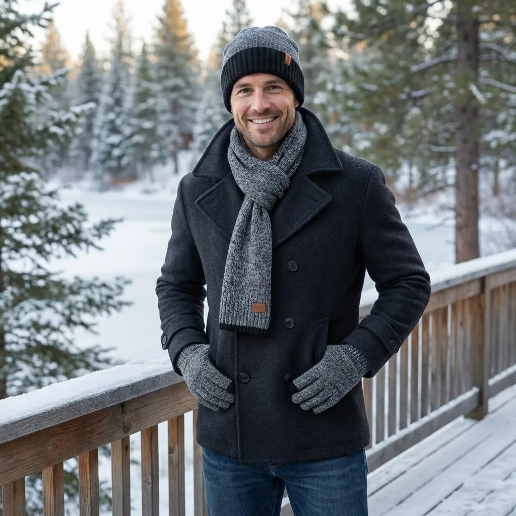 Winter Beanie Hat Scarf Gloves Set, Valentines,Christmas