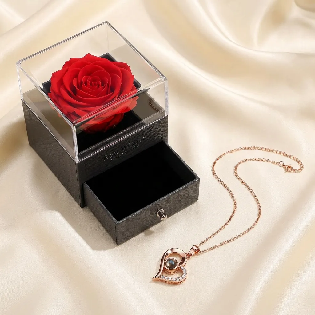 Preserved Rose And Necklace 2