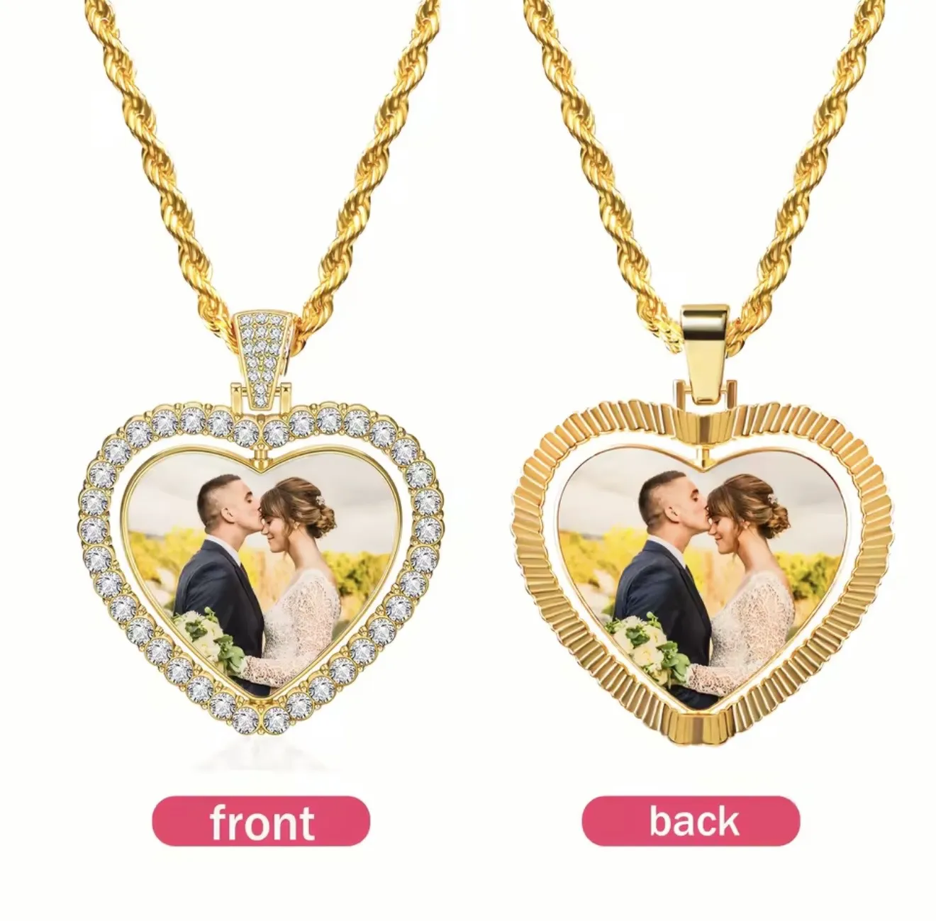 Customized Two Photo Necklace