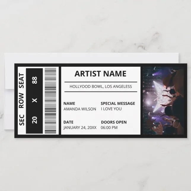 Customized Concert Tickets